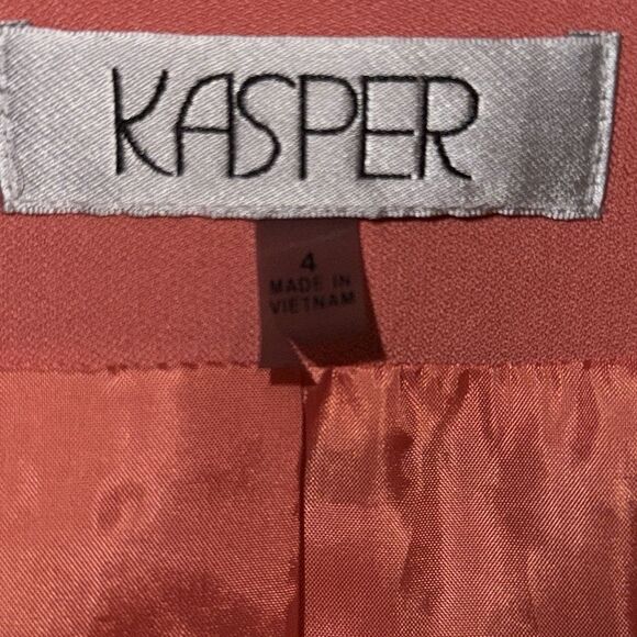 Kasper Women's Coral Blazer size 4 open front with pocket accents NWOT - Picture 4 of 14